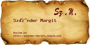 Szünder Margit névjegykártya